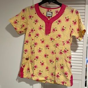 Mary Engelbreit Yellow/Pink Scrub